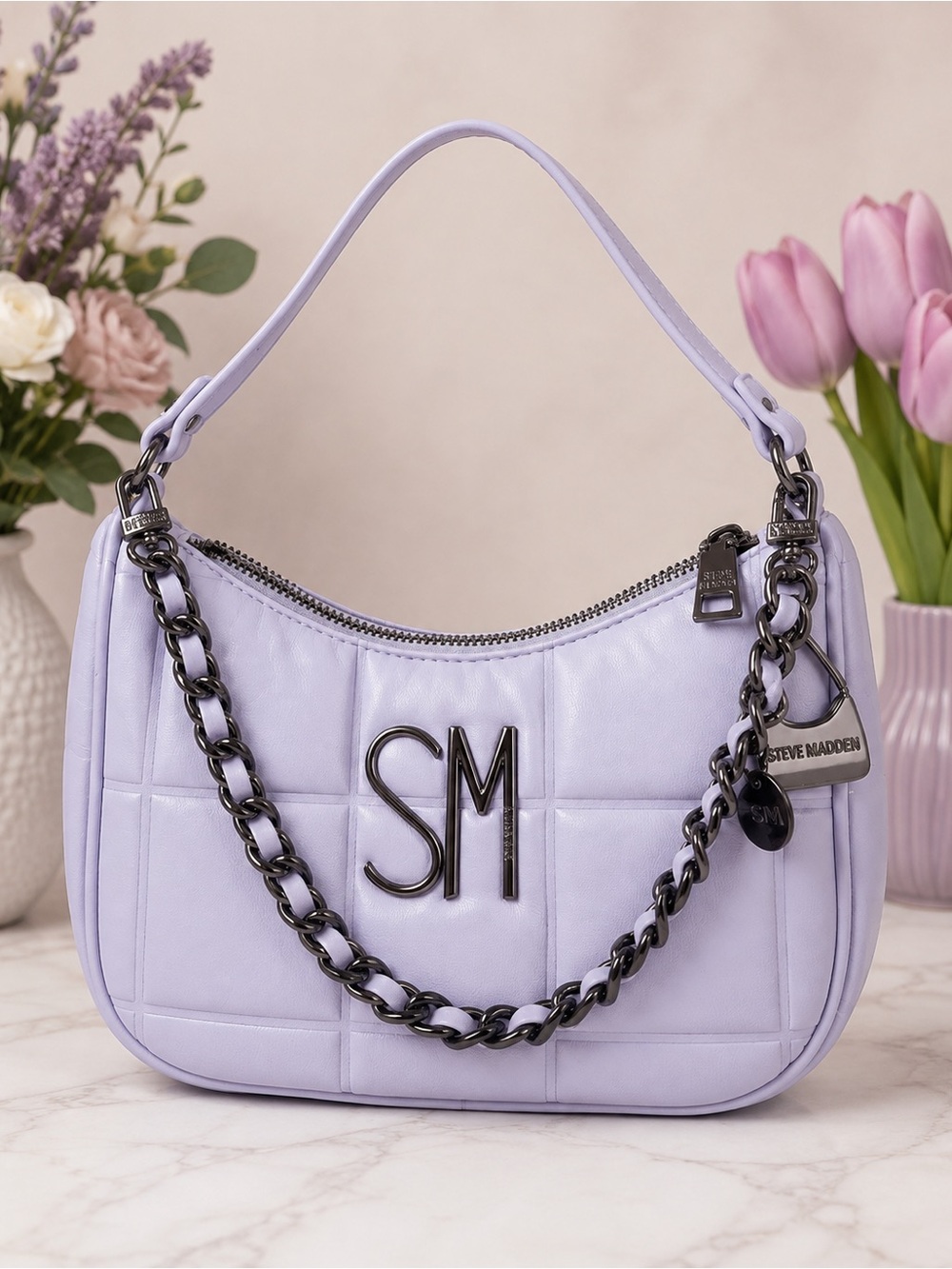 Steve Madden Lavender Quilted Shoulder Bag NWOT
